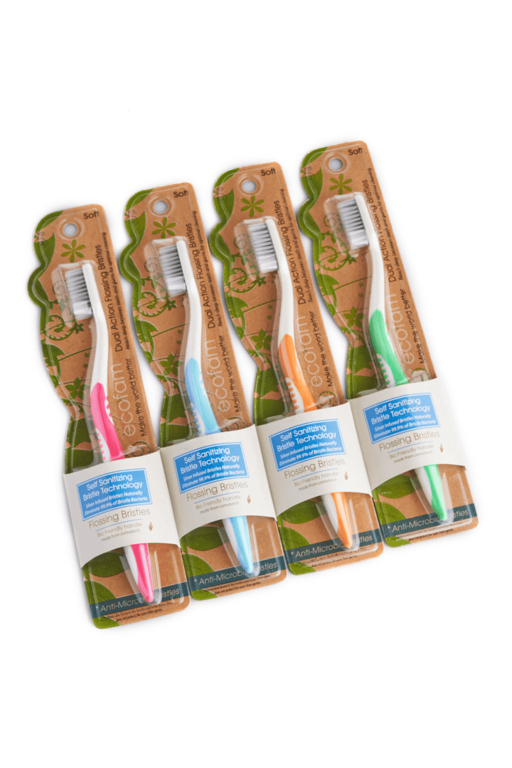 Compostable Adult Toothbrush with Anti-Microbial Bristles - Focus Nutrition