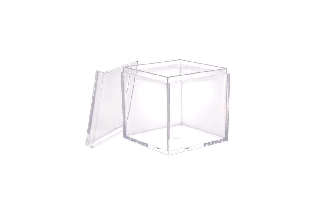 Clear Acrylic Plastic Square Box Containers with Lids, 2x2x2 Inches - Focus Nutrition