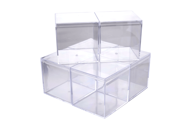 Clear Acrylic Plastic Square Box Containers with Lids, 3x3x3 Inches - Focus Nutrition