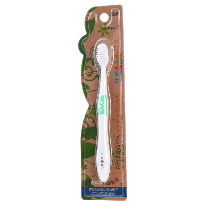 Compostable Kids Toothbrush with Anti-Microbial Bristles - Focus Nutrition